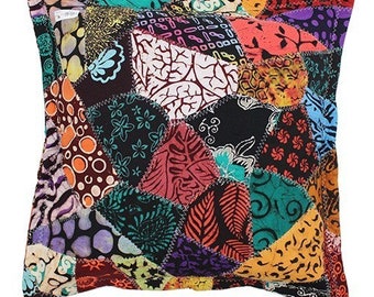 Oranges Batik Cotton Fabric Of 5 One Yard Cuts Royal Caribbean Blues and Reds With Hints of Greens Purple and Yellow 1YARDBR221