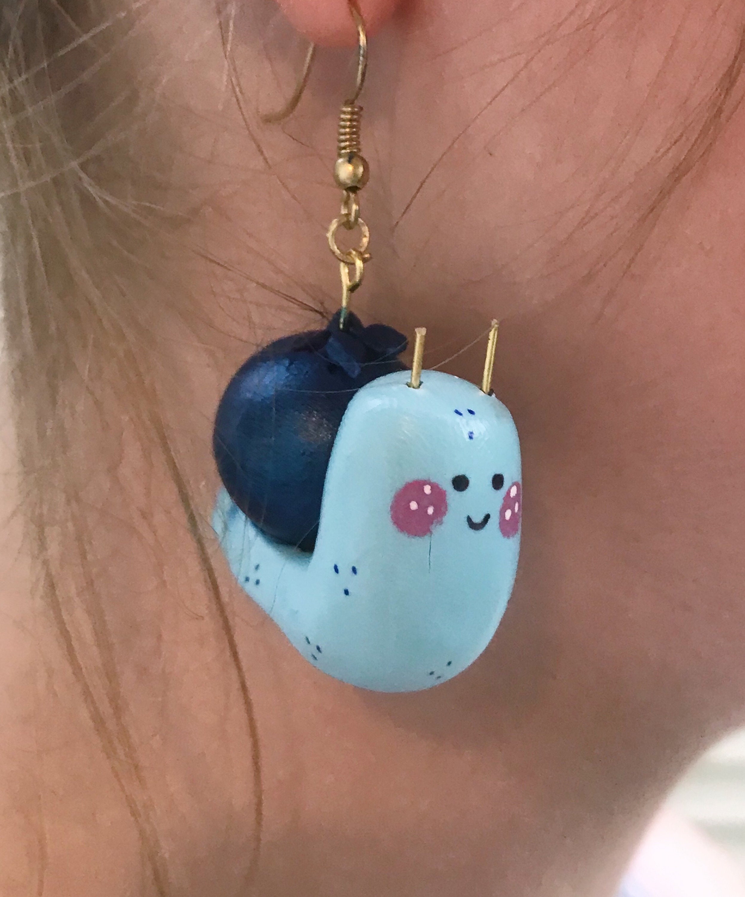 Blueberry Snail Earrings Etsy