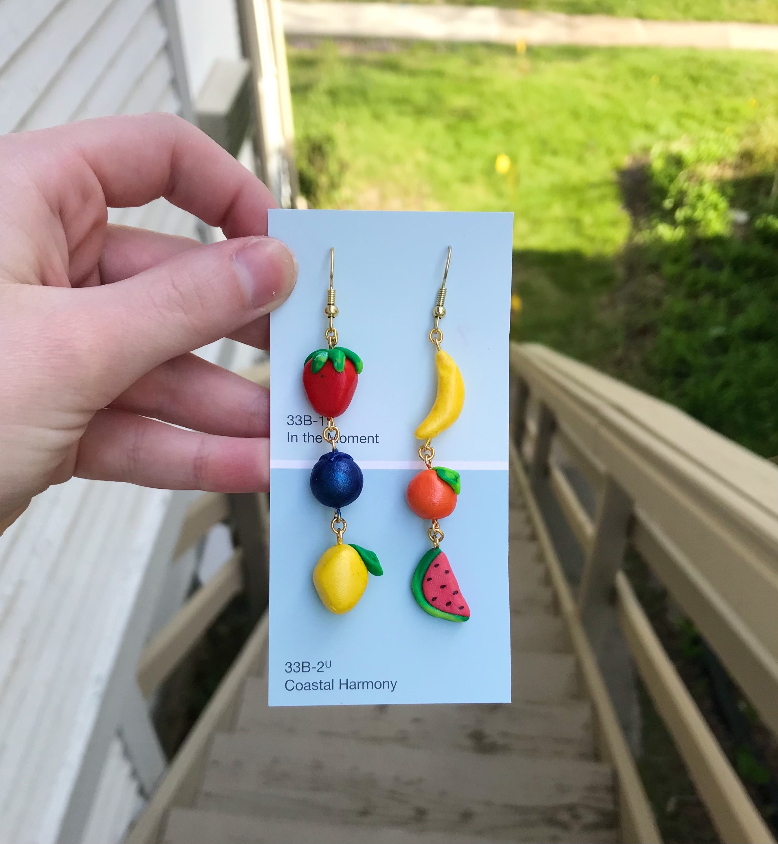 SUNNYCLUE 1 Box DIY 7 Pairs Thanksgiving Day Harvest Themed Earrings  Polymer Clay Cluster Fruit Dangle Earring Making Kits Polymer Clay Fruit  Beads