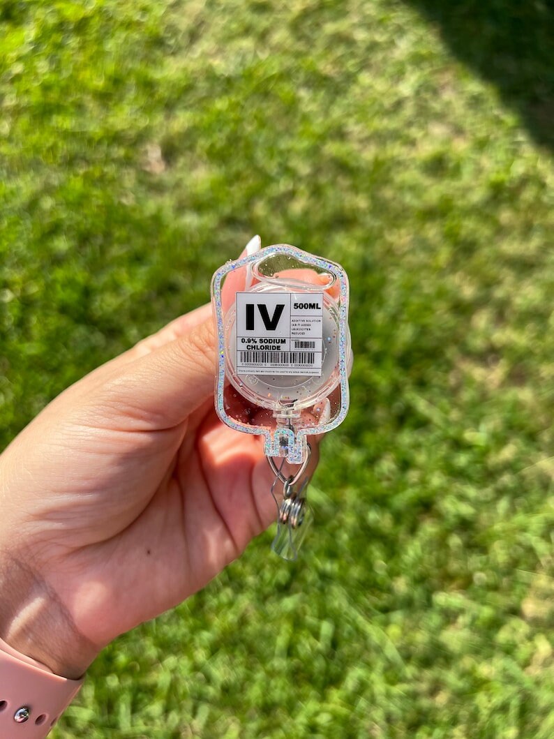 Handmade IV Blood Bag Badge Reel,iv Blood,funny Badge Reel,gift for