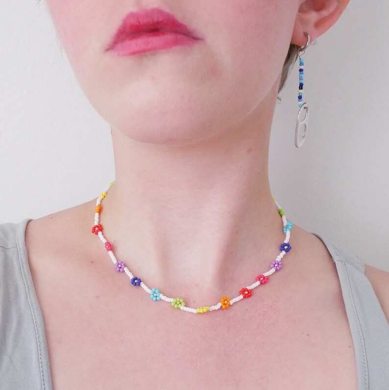 rainbow flower chokers! three styles