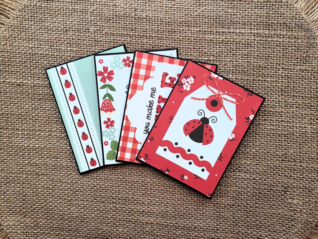 Ladybug Mini Note Cards, All Occasion, Set of 4 - Etsy