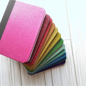 Bold Glitter Mini Notebook, Small Journal, Little Composition Book, To Do List