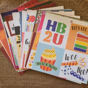 6x6 Paper Destash, Ephemera, Scrapbooking, Card Making, Journaling, Set of 50