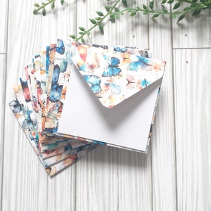 Butterfly Mini Envelopes, Blank Cards, Gift Envelopes, Set of 12