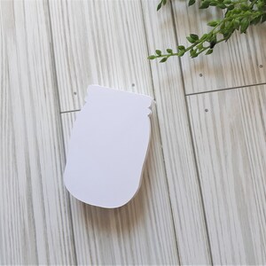 White Mason Jar Die Cuts, Cardstock Die Cuts, Set of 50