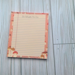 Mushroom Notepad, So Mush To Do Memo Pad, Handmade Stationery, Note Paper, 25 sheets