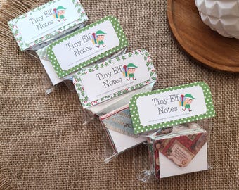Tiny Christmas Envelopes, Elf Notes, Doll Stationery, Little Notecards, Assorted Patterns, Set of 12