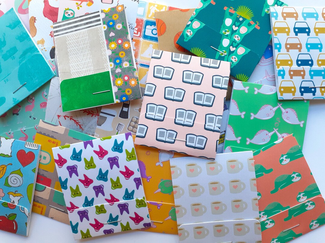 Playful Patterns Matchbook Notepads, Assorted Selection, Tiny Notepads ...