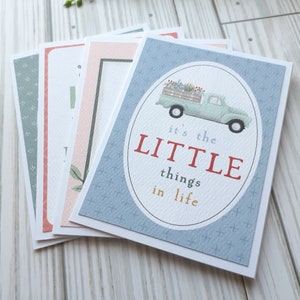 Little Things in Life Note Card Set, Blank Cards, Thinking of You Cards, Encouragement Cards, Set of 4