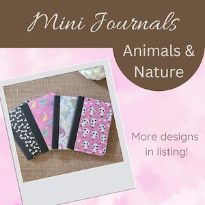 Animals & Nature Pattern Mini Notebooks, Small Journal, Little Composition Book, To Do List