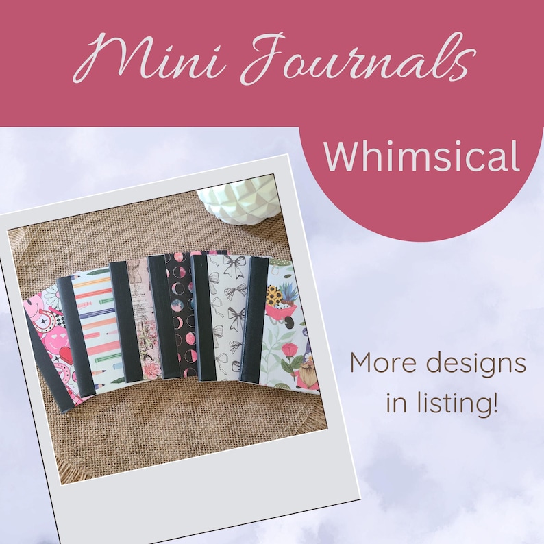 Whimsy Notebook Deco A Touch of Whimsy Pattern Mini Notebooks, Small Journal, Little ...