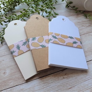 Blank Tags, Large, 2.5&quot; x 5&quot; White, Kraft, Cream, Journaling, Scrapbooking, Crafting