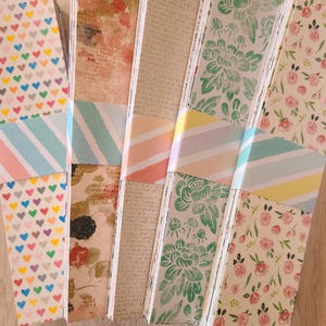 Cardstock Destash, Crafting Supplies, Journal Ephemera, Approx 2&quot; x 8&quot;, Set of 50 pieces