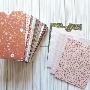 Assorted Patterned Pocket Card Envelopes, Notched, Gift Card Holder, Small Notes