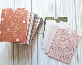 Assorted Patterned Pocket Card Envelopes, Notched, Gift Card Holder, Small Notes