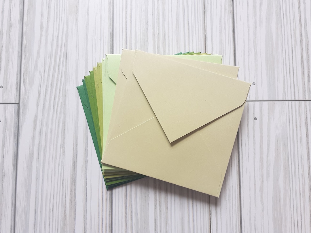 Forest Green Mini Envelopes With Insert Cards - Set of 10 - Etsy