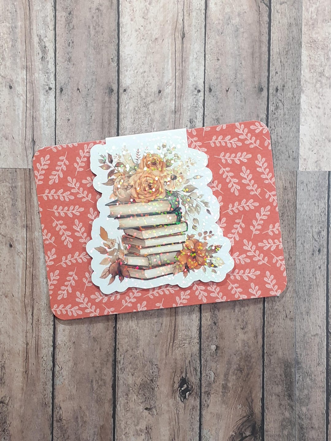 Fall Book Stack Bookmark Autumn Floral Book Stack Magnetic Bookmark, Reading, Book Lover ...