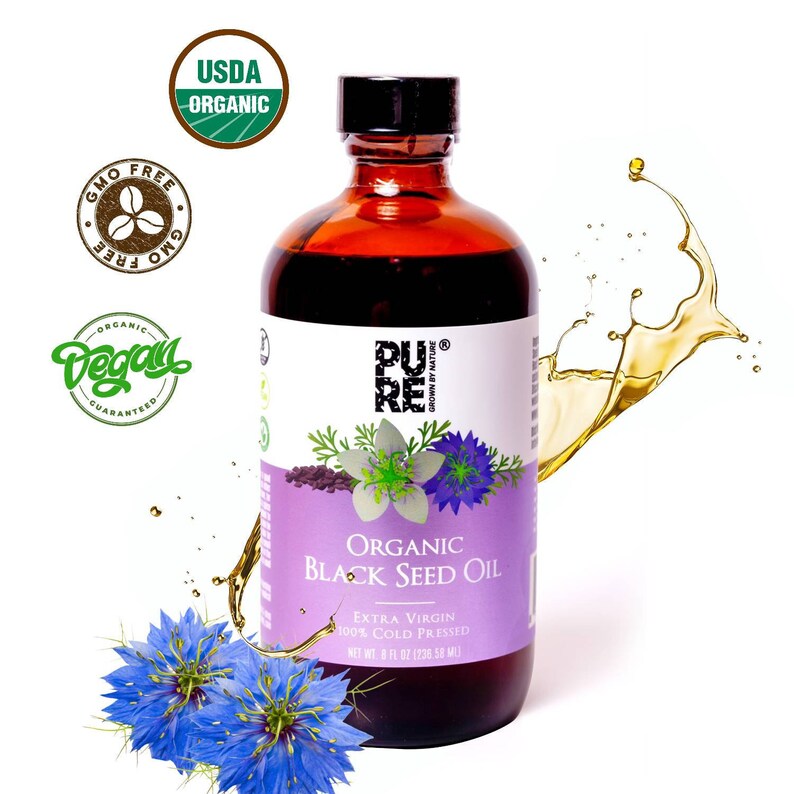 PURE Black Seed Oil 8oz 240ml Extra Virgin Cold Pressed Organic Black