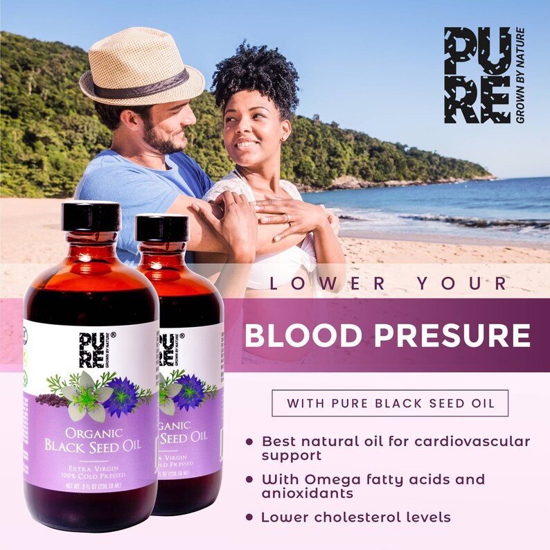 PURE Black Seed Oil 8oz 240ml Extra Virgin Cold Pressed Organic Black Seed Oil Black Cumin Seed