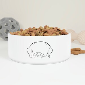 Personalized Dog Bowl | Custom Ceramic Dog Bowl Measuring | Dog Outline | Dog Outline Bowl | Cat Custom Bowl | Custom Pet Bowl