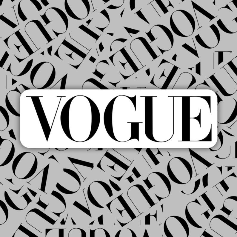 Vogue Sticker Vogue Sticker Black Text Stickers for Laptop Etsy
