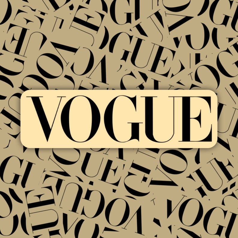 Vogue Sticker Vogue Sticker Black Text Stickers for Laptop Etsy