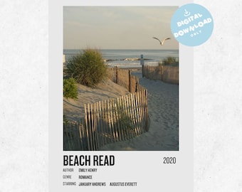 Pôster estético de leitura de praia