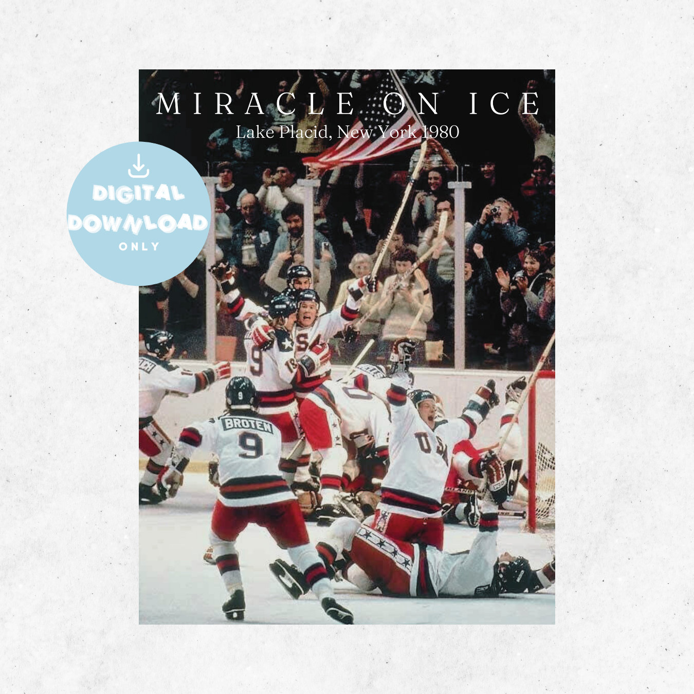 Ristampa Foto 13x19 USA Olympic Hockey Team 1980, Firmata, Qualità Archivio