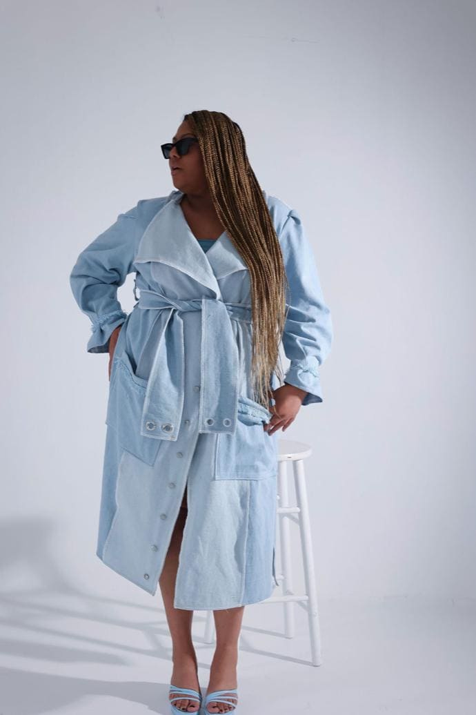 Mサイズ AMERI WESTERN FLAP DENIM SK ブルー Jack David Women's Plus Size Spandex Waist Blue Denim Skirt with