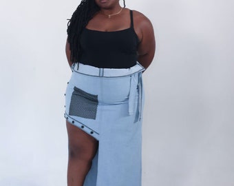 The Amanda Denim Assym Skirt