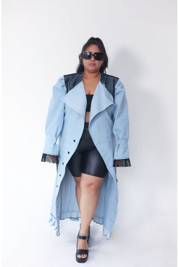 The Winnie PLUS SIZE Denim Trench 2.0 Etsy UK