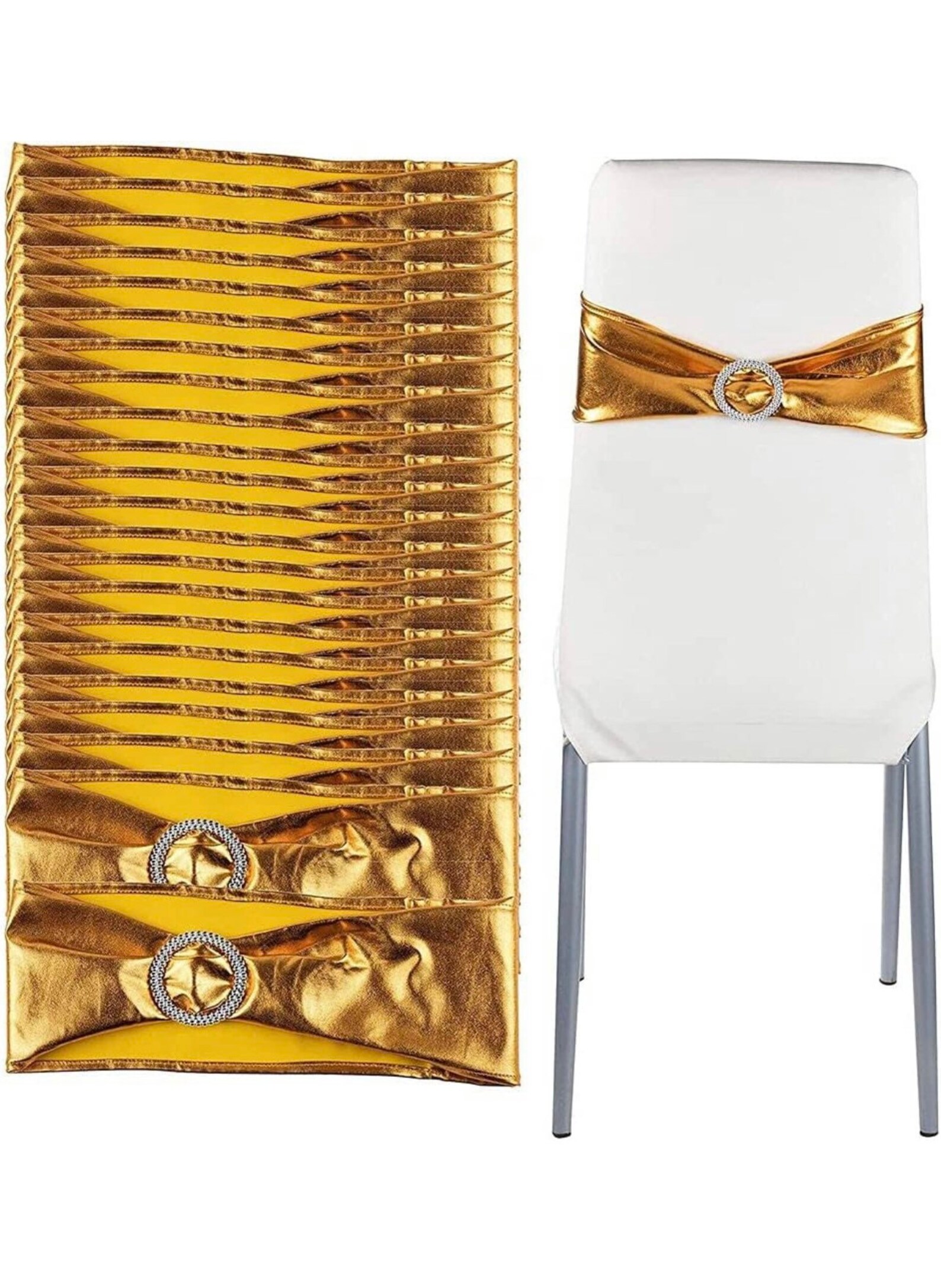 50 Gold Chair Sashes Etsy