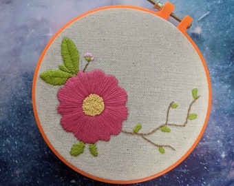 Simple Floral 8" Digital Embroidery Pattern - PDF Crafts