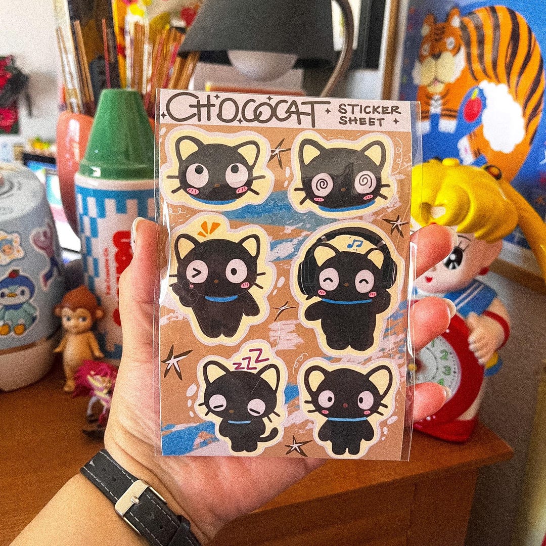 Chococat Sanrio Inspired Sticker Sheet | Matte Sticker | Waterproof ...