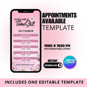 Premade Flyer Template, Editable Book Now Flyer, DIY Appointments Available Template, Hair, Lashes, Make up, Nails, Stylist, Canva Template