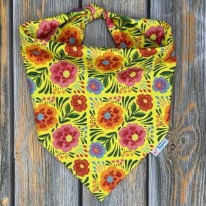 Yellow Mexican Floral Pet Bandana