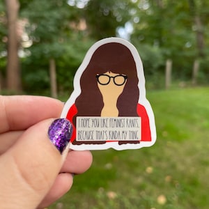 Jessica Day New Girl Sticker, glossy waterproof vinyl sticker, feminist rants quote