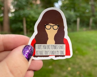 Jessica Day New Girl Sticker, glanzende waterdichte vinyl sticker, citaat van feministische tirades