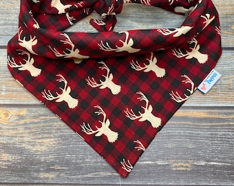 Stag Buffalo Check Flannel Pet Bandana