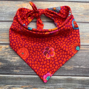Floral on Red Pet Bandana