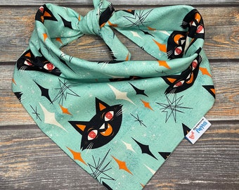 Retro Halloween Black Cat Pet Bandana