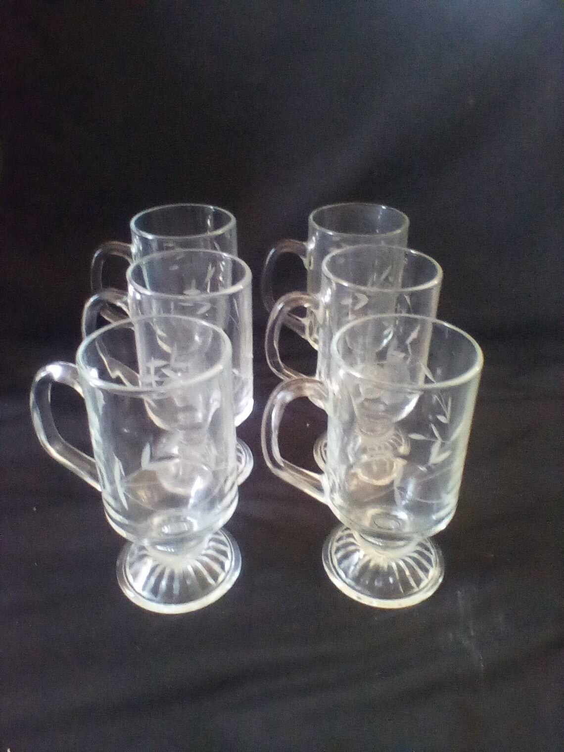 Princess House Heritage Tempered Etched Hot Beverage Mugs Etsy