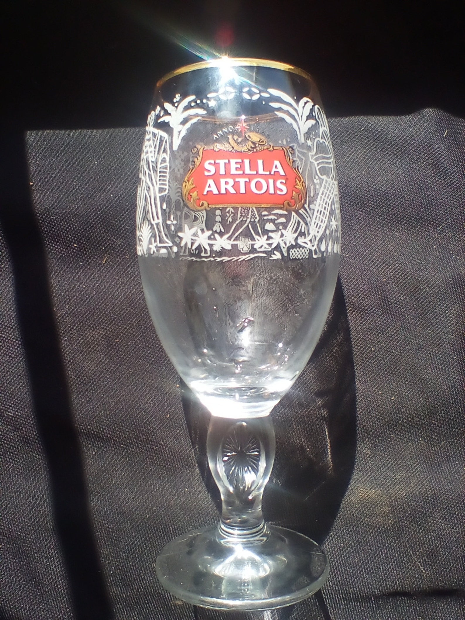 Stella Artois Gold Rimmed Beer Glasses Set of 2 Etsy