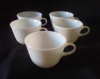 Vintage Pyrex White Coffee Cups set of 5