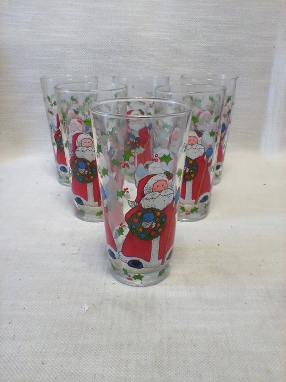 Firna Santa Christmas Drinking Glasses Cups Set of 6 Indonesia