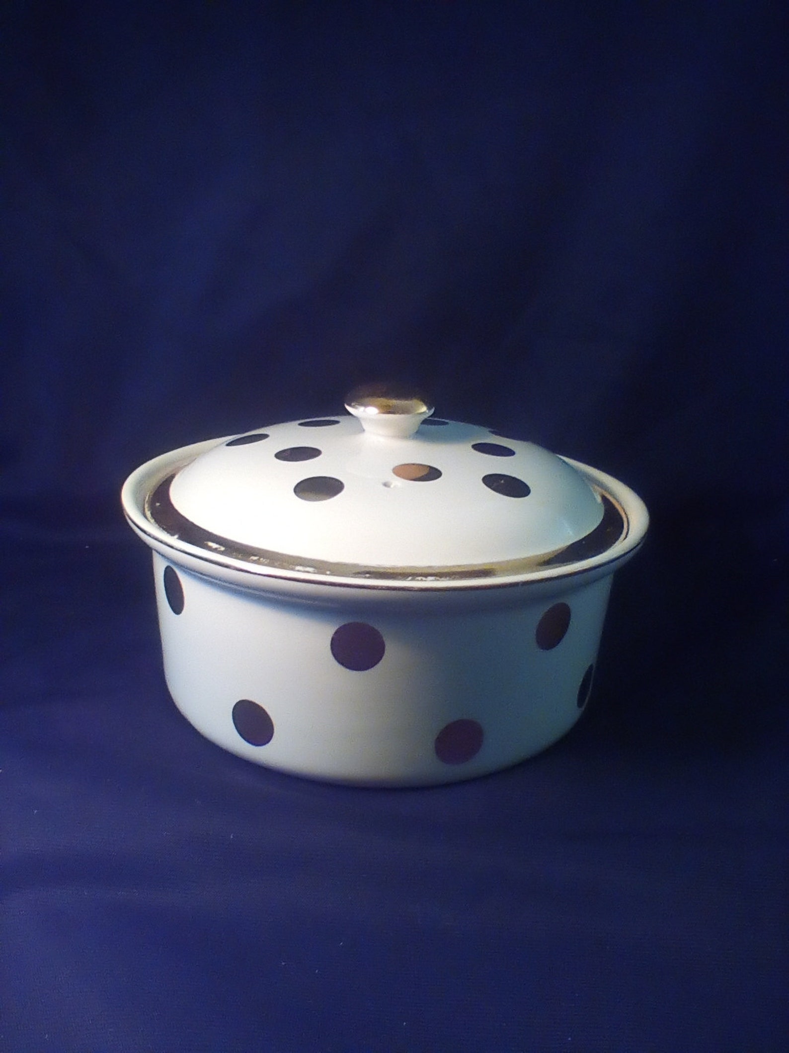 Vintage Hall Pottery Gold Polkadot Casserole Dish in Serving Etsy