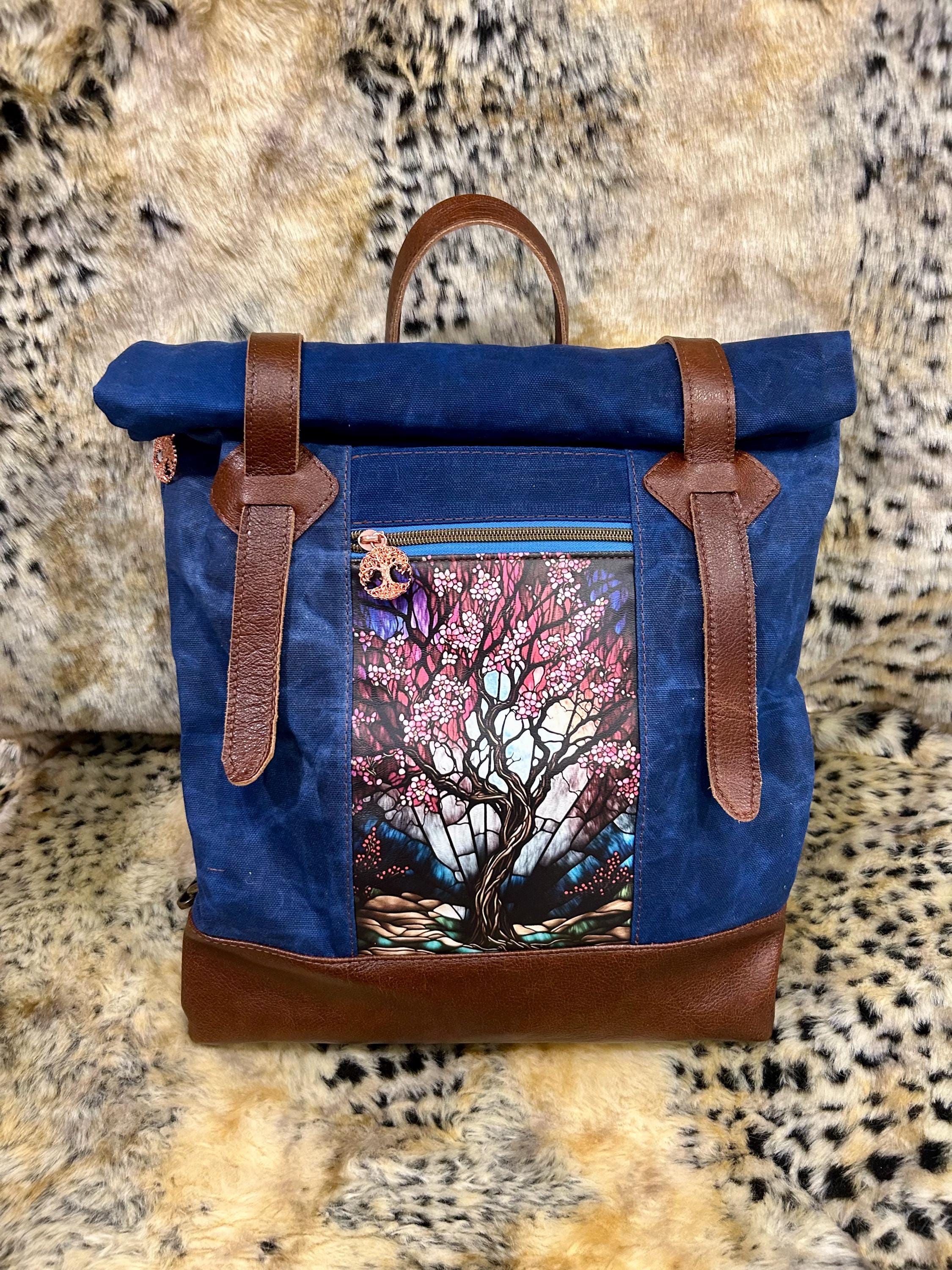 backpack canva leather Mocha Tuscan | Brown Leather Backpack Purse 2 x Slot Pockets Shimano curado or a BIDIT Color:River