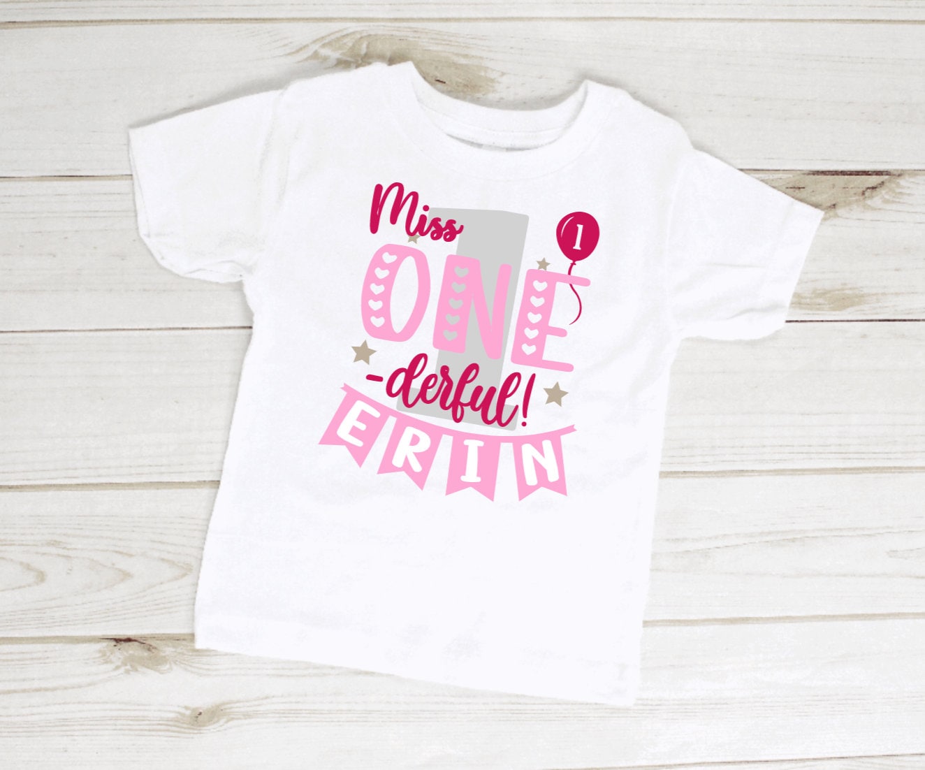 Personalised 1st Birthday Baby Tshirt First Birthday One Etsy