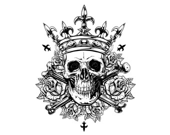 Download Skull With Crown Svg Etsy